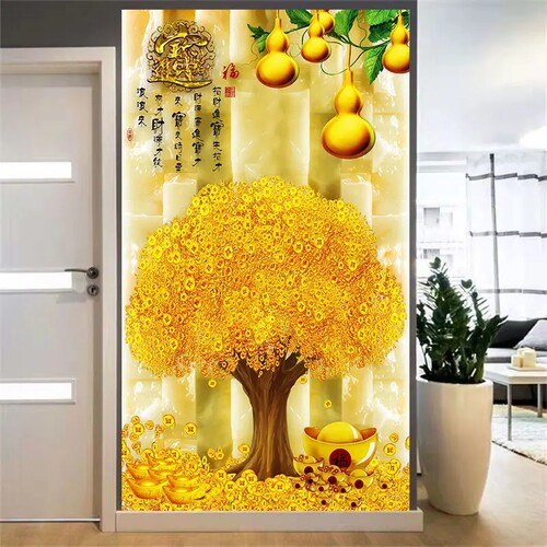 玄关门贴3d立体墙贴画自粘遮丑客厅入户走廊过道装饰背景墙壁纸画 - 图1