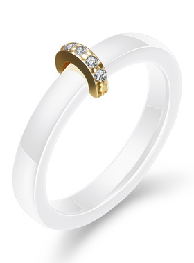 微镶锆石黑白半圆手饰品明星同款