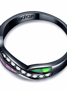 新款跨境潮流热销饰品彩虹色天然鲍鱼贝壳戒指