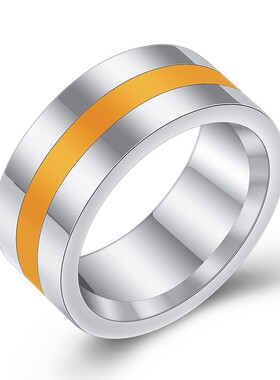 新款厂家 不锈钢个性简约8MM多色滴胶戒指时尚百搭指环欧美热卖女