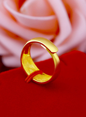 纯铜镀金男士麻花现货戒指新品