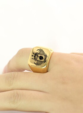 新款欧美跨境时尚简约皇冠18MM苹果不锈钢个性光面戒指指环热卖女