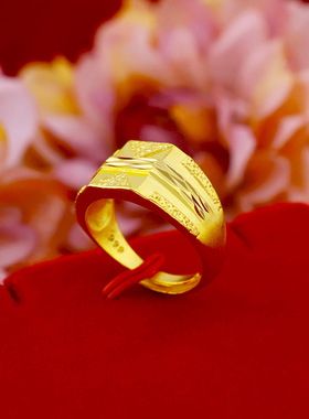 男士时尚风黄铜镀金现货戒指新品