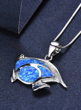 动物欧泊情侣吊坠项链