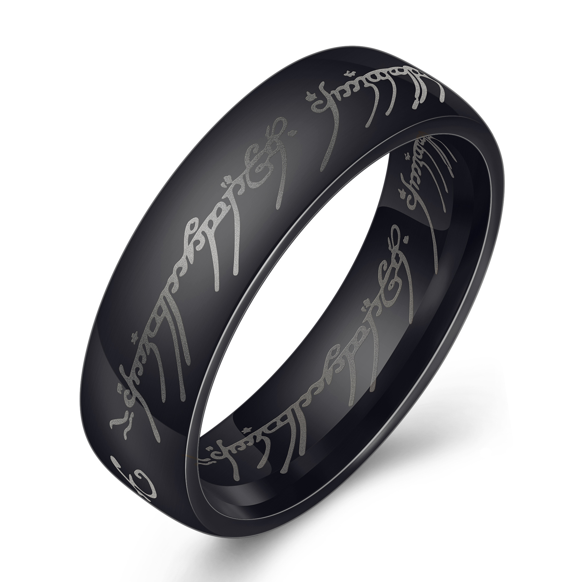新品钛钢戒指欧美影视周边霍比特人指环王至尊魔戒不锈钢戒指现货-图2