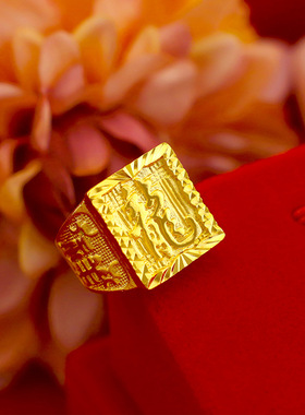 加厚日韩风纯黄铜镀金戒指新品