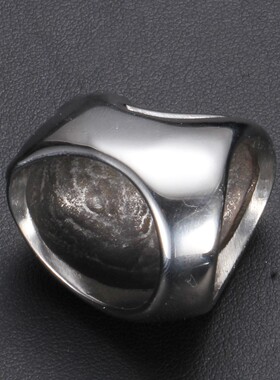 新款欧美网红ins酒吧夜店朋克街头风不锈钢开瓶鬼头戒指潮男暗黑