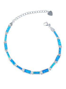 新款Opal澳宝夏威夷长方形手链澳宝项链时尚彩宝饰品镶进口欧泊