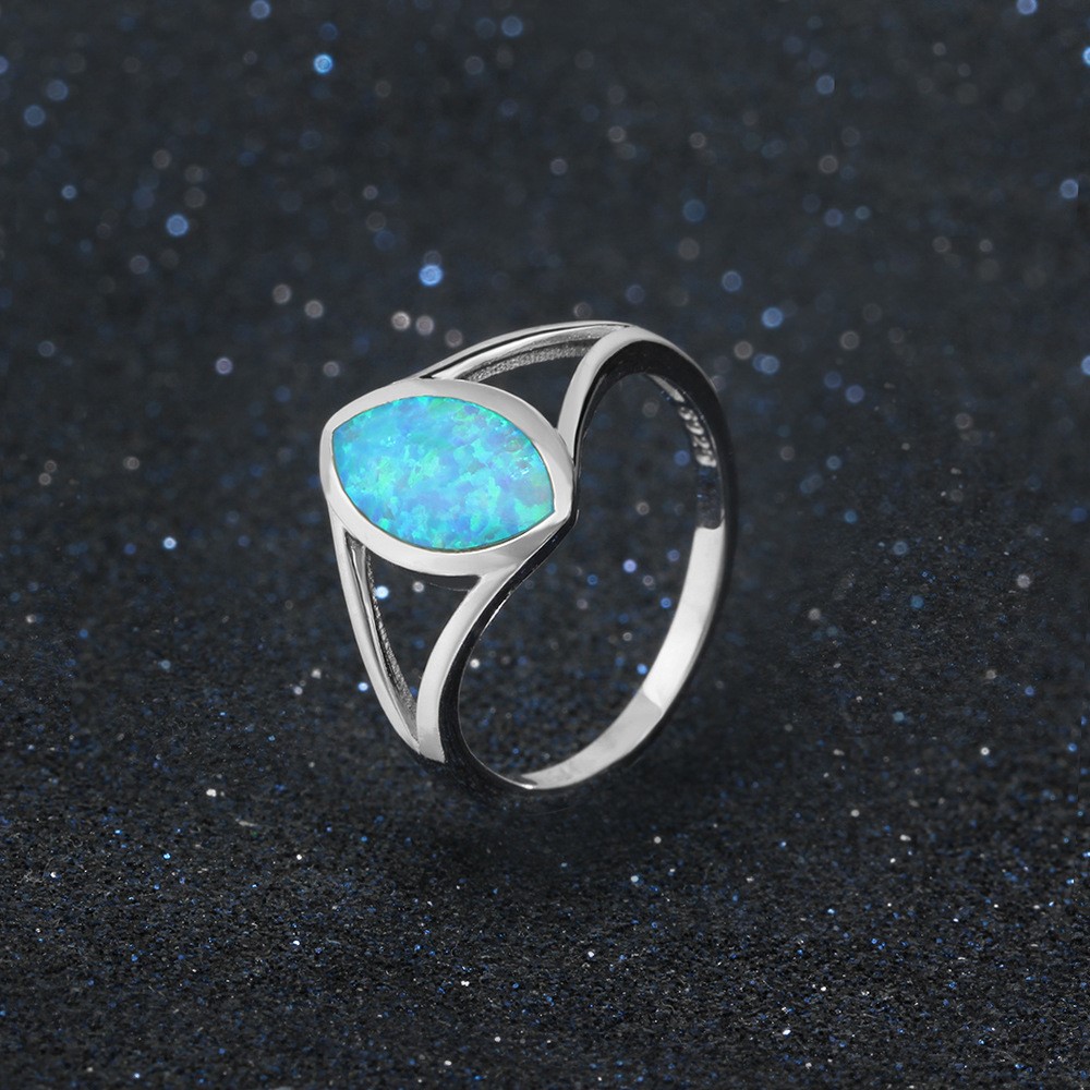 Simple style all-over S925 sterling silver inlaid with imported opa
