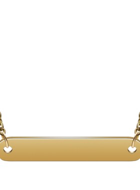 新款厂家光面抛光不锈钢长条长方形三色长条可激光Logo刻字项链女