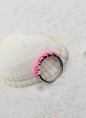 新款 亚马逊爆款 ins 风 澳宝圆形戒指欧珀戒指跨境专供