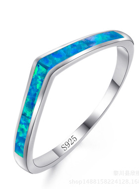 新品厂家直销进口opal欧泊澳宝首饰欧美时尚指环戒指现货