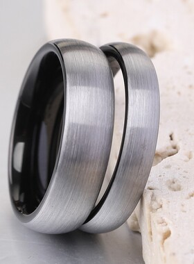 新款跨境欧美 4 6 8mm弧形沙面钨钢戒指环简约时尚不锈钢钨金饰品