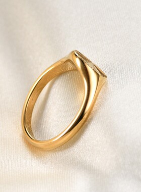 新款欧美跨境热卖9MM斜面条纹铸造时尚简约不锈钢钛钢戒指18K金指