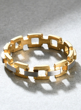 日韩风小众设计镂空现货钛钢戒指