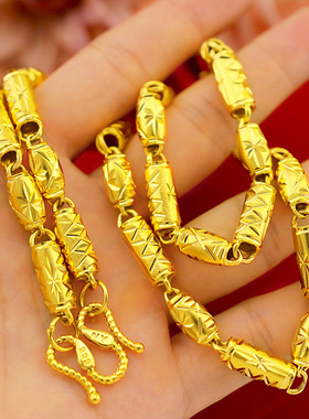 男士加厚空心圆柱不掉色现货项链