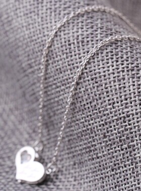 新款韩版ins时尚爱心镶锆玫瑰金项链锁骨链钛钢不锈钢情人节礼物