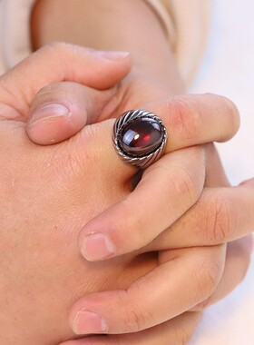 新款欧美亚马逊20MM复古宫廷大气条纹镶钻个性戒指不锈钢热卖