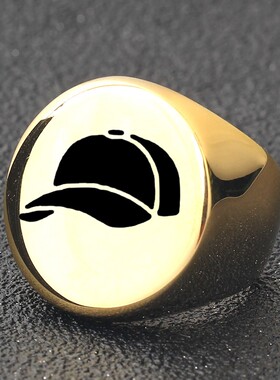 新款厂家不锈钢光面棒球帽帽子戒指圆形22MM钛钢指环百搭个性热卖