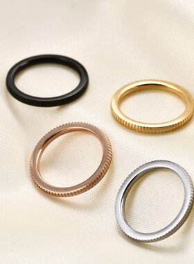 新款欧美ins个性简约四色裂纹戒指组合套装好姐妹闺蜜不锈钢戒指