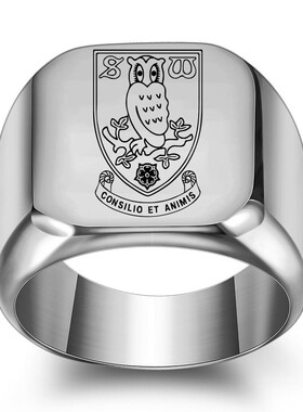 新款欧美复古个性钛钢猫头鹰指环维京18MM不锈钢戒指复古个性简约