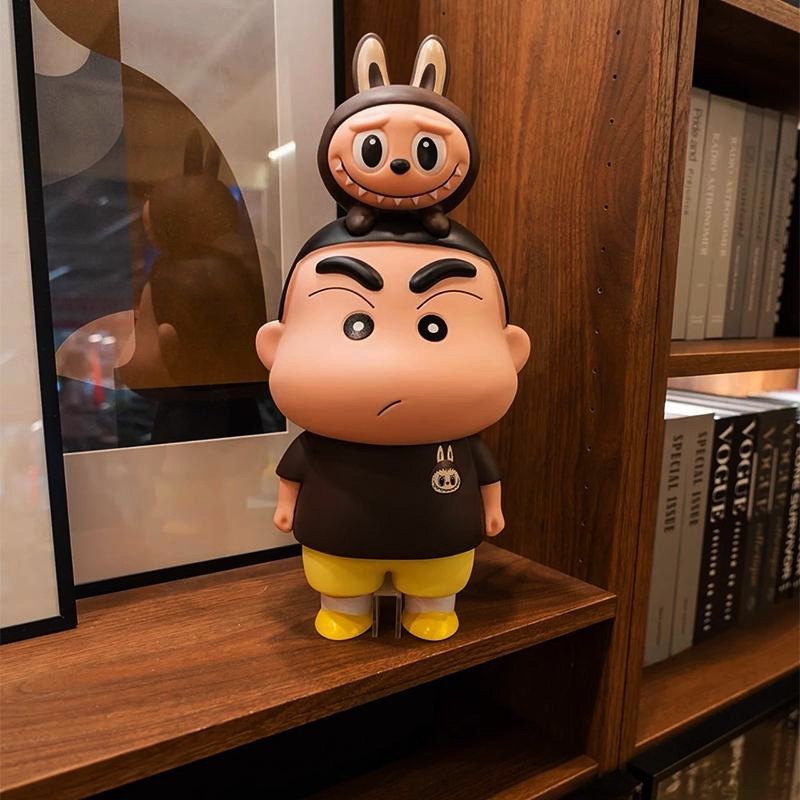 日本 卡通蜡笔小新拉布布大号手办模型摆件玩具公仔礼物玩偶正版 - 图0