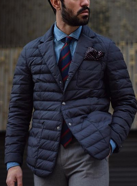 欧洲冬季男士西装棉服