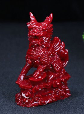 朱砂紫金砂麒麟摆件转运客厅办公桌面摆件礼品工艺品