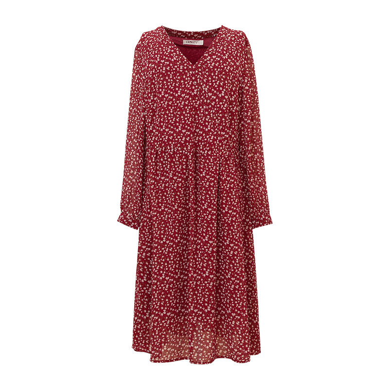 大码女装2020秋装新款宽松连衣裙 蓝若水大码女装