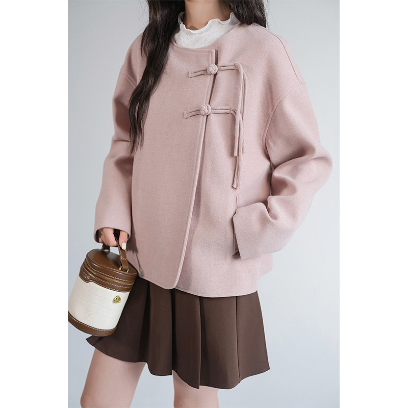 【新中式国风盘扣毛呢外套】蓝若水大码冬装新款减龄气质呢子大衣,淘宝优惠券,粉丝福利购,淘宝优惠卷