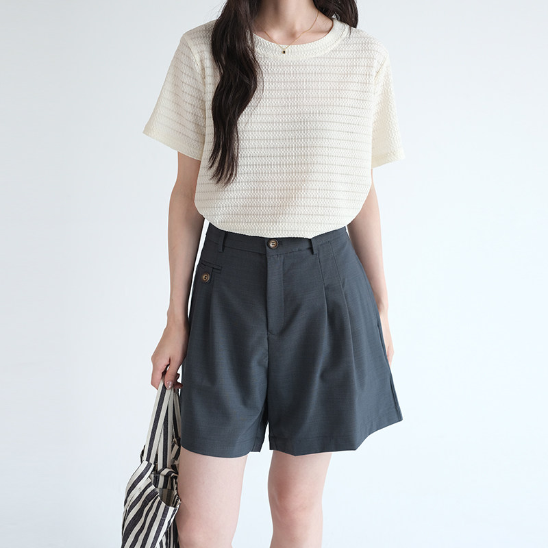 蓝若水大码女装通勤百搭A字短裤2026夏装新款胖MM高腰显瘦休闲裤,淘宝优惠券,粉丝福利购,淘宝优惠卷