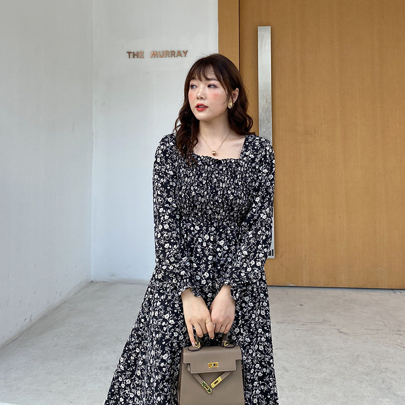 胖mm雪纺收腰显瘦方领气质大码女装 蓝若水大码女装