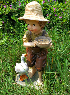 小男孩树脂复古摆件瑕疵品