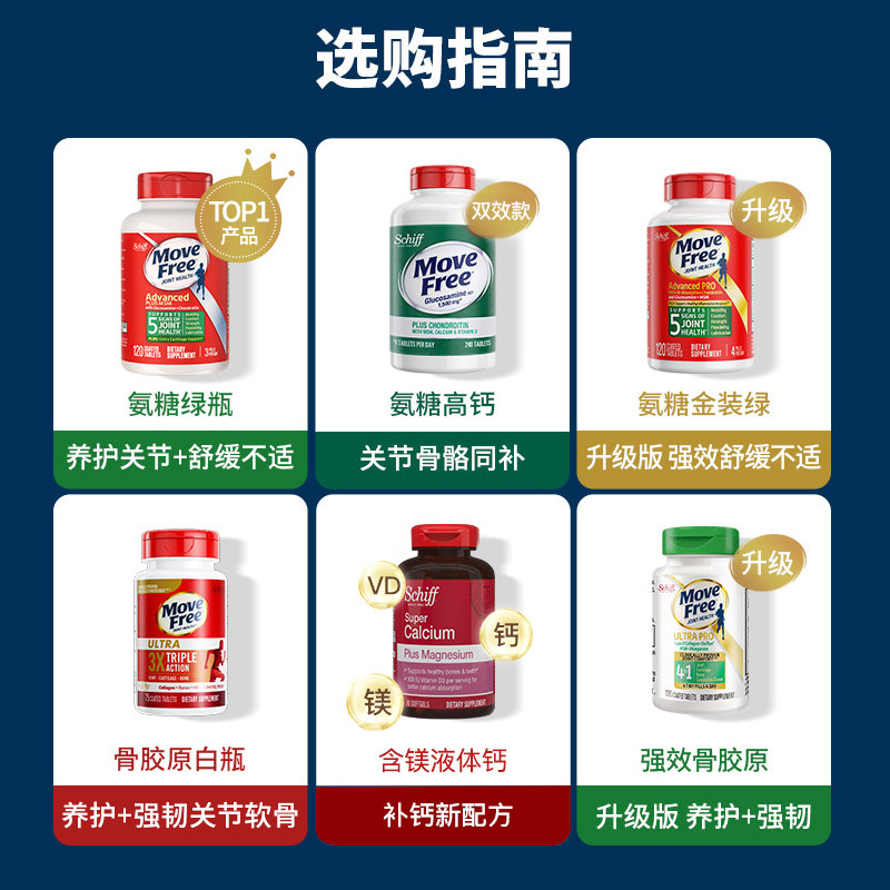 movefree维骨力氨基葡萄糖红瓶氨糖 MoveFree海外氨糖软骨素/骨胶原