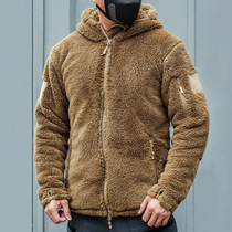 Section 7 Area 22 Tactical Large Bear Jacket Long Plush Lian Hat Sweater Outdoor Autumn Winter Plus Suede Thickened Warmth