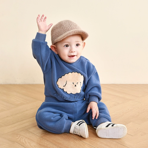 Детская бархатная осенняя демисезонная толстовка, детский флисовый удерживающий тепло пуховик, зимний комплект для мальчиков