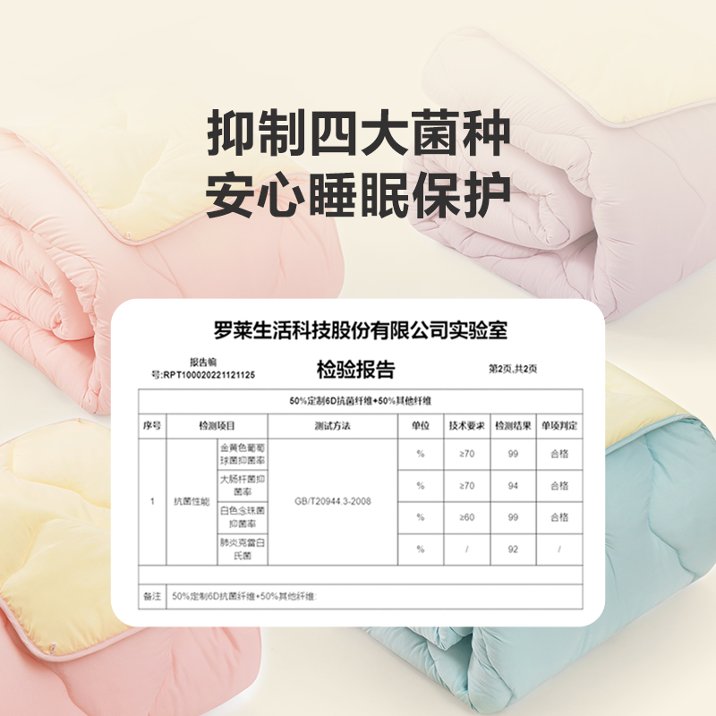 罗莱生活LOVO乐蜗家纺床品被子十孔纤维春秋被冬被加厚保暖被子