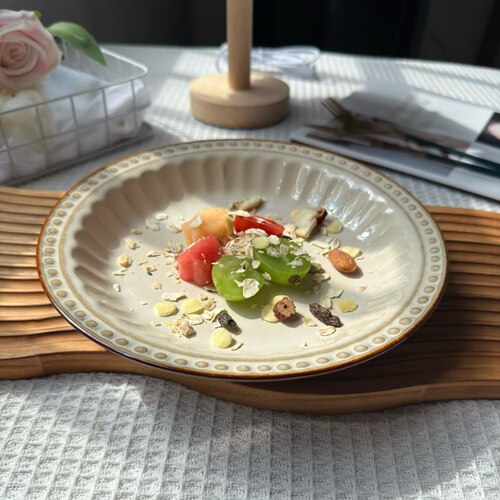 北欧风陶瓷西餐盘子菜盘家用高级感意面盘酒店餐厅商用深盘微瑕 - 图1