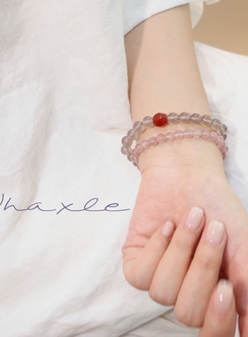 烟霞| Whaxle 天然烟灰玛瑙红玛瑙新中式复古手串国风小众水晶