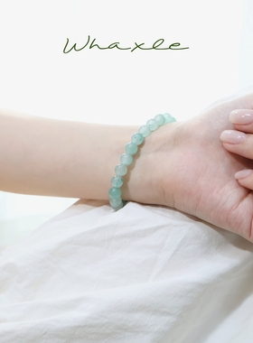 天然非洲翠冰种翠色苹果绿手链