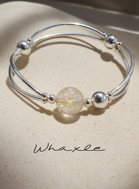 天然黄发晶转运双层手链手串小众