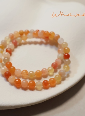 金丝玉温柔百搭双圈手串红玛瑙