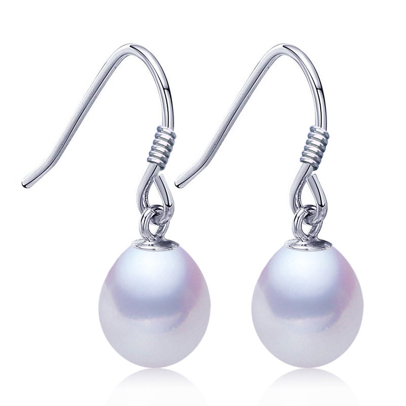 天然淡水珍珠耳环S925纯银耳坠防过敏细耳勾简约水滴形珍珠耳钉女,淘宝优惠券,粉丝福利购,淘宝优惠卷