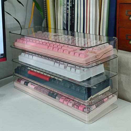 键盘收纳盒防尘桌面机械键盘展示架亚克力键盘置物架多层透明 - 图2