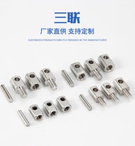 Stainless steel triplex sleeve hinge external thread internal thread distribution box three-in-one hinge 201304 cabinet door hinge