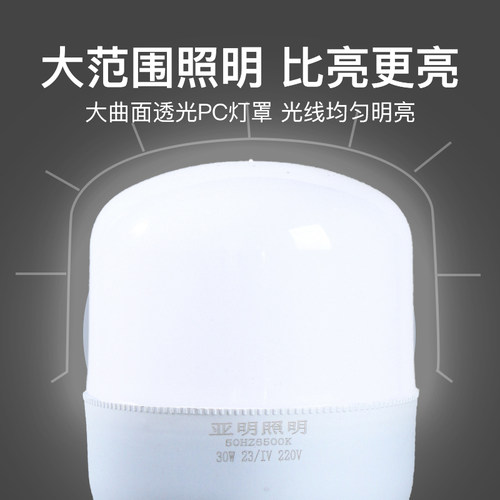 上海亚明led灯泡家用螺旋灯泡超亮e27螺口节能灯省电工厂房球泡灯 - 图0