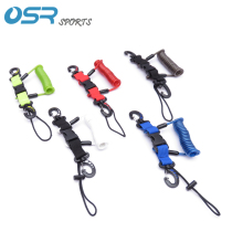 Diving Hand Electric Miss Rope Underwater Tonic Light Spring Rope Double Hook Safety Rope Waterproof Camera Shell Anti-Loss Rope TPU