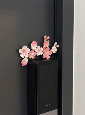 3d立体桃花智能门锁装饰