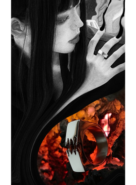 地球伤疤分裂溶解原创设计戒指