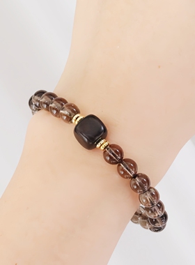 天然茶水晶手链新中式女款百搭